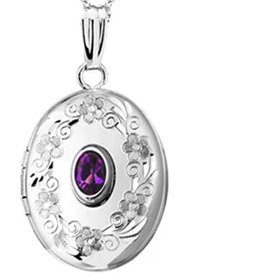 Authentic Oval Amethyst Spirit Locket Gold- Plated Portal Of Sacred Remembrance