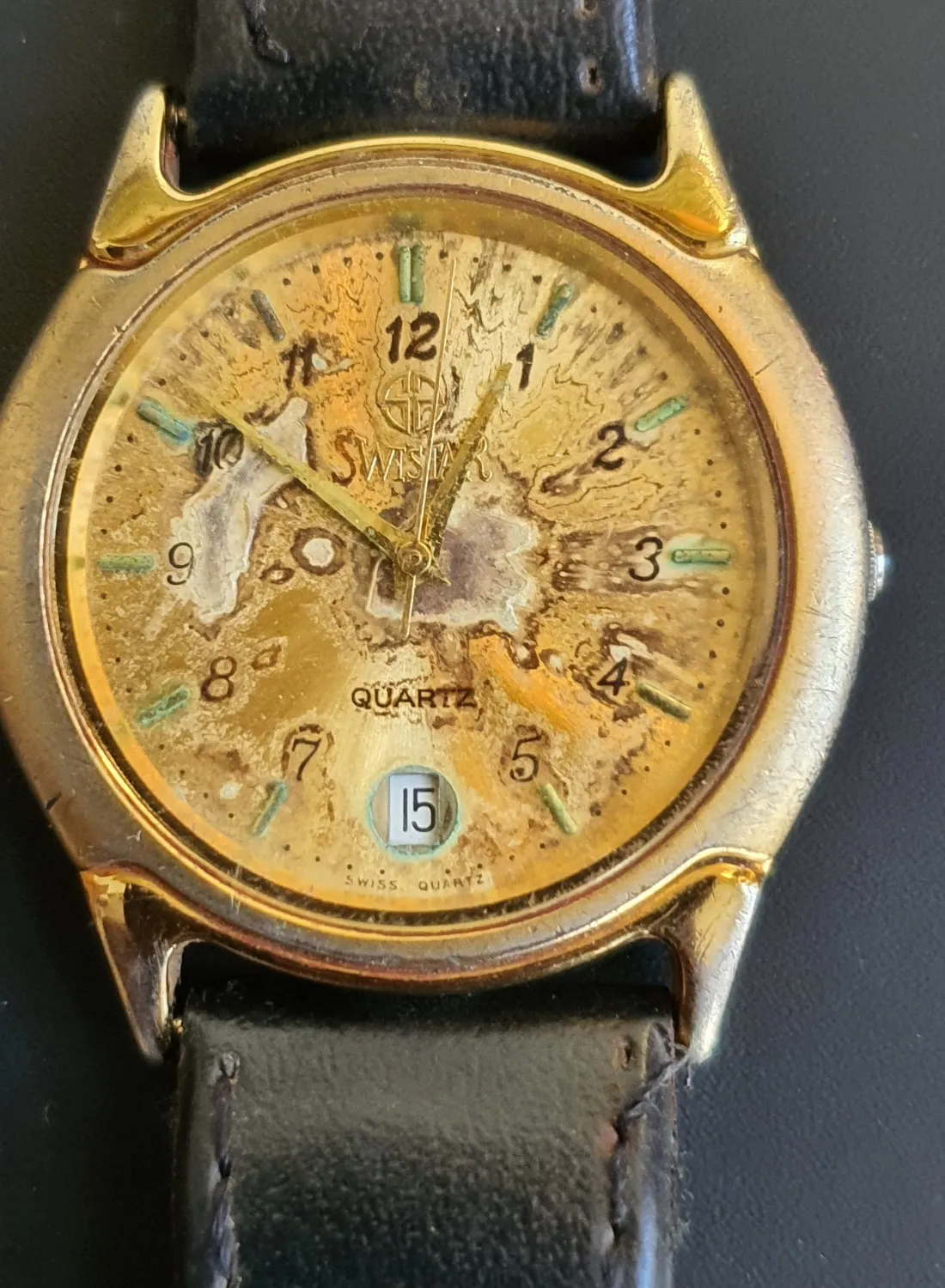 Authentic The Celestial Chronograph: Swistar 18k Gold-Plated Timekeeper