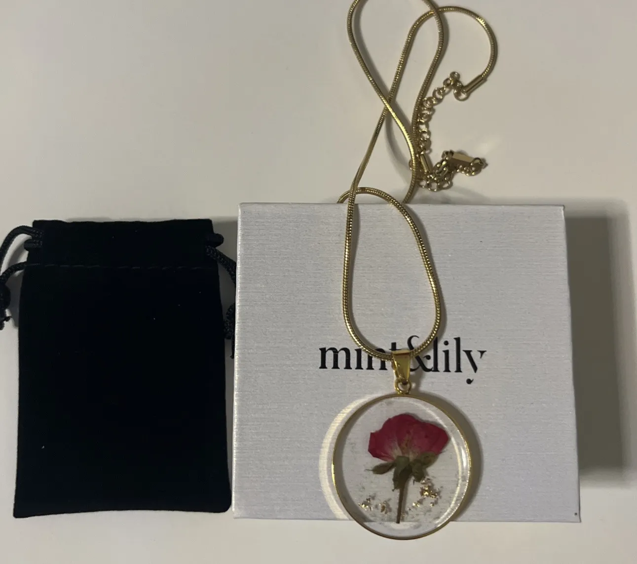 Authentic Eternal June Rose Botanical Talisman in Radiant Gold