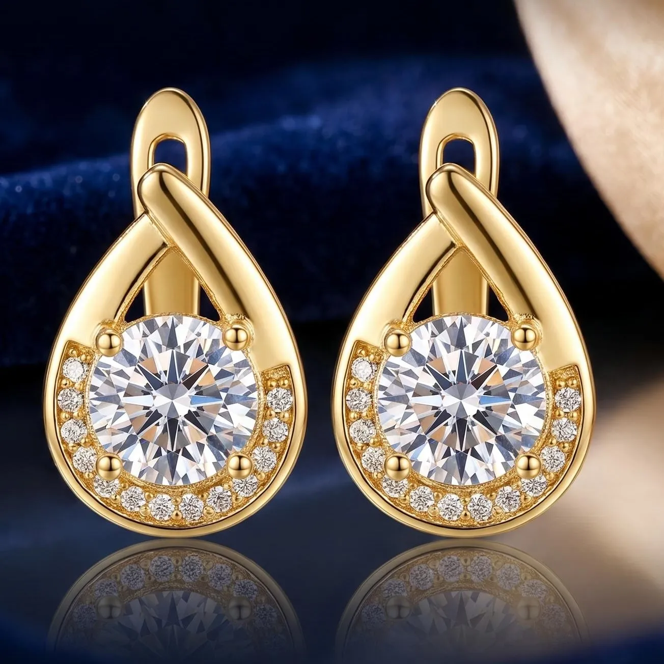 Authentic Nice 925 Sterling Silver Earrings Round Zircon Earrings Sparkling Jewelry Accessories