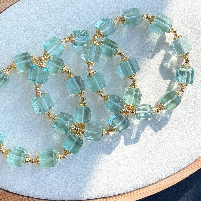 Authentic Heart Of The Verdant Grove Green Fluorite Cube Bracelet