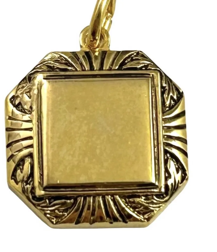 Authentic Celestial Victorian Locket Pendant- Handcrafted Gold- Plated Protective Amulet
