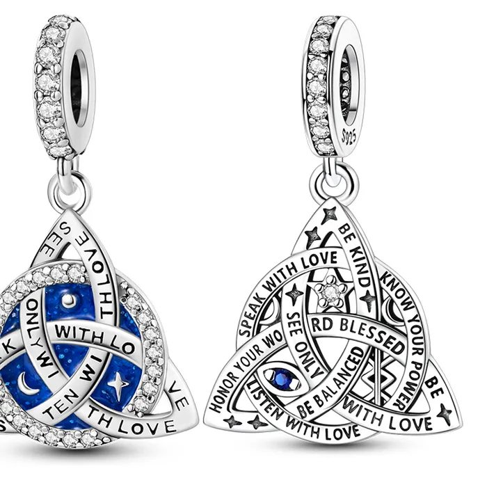 Authentic 2 20Pcs 925 Sterling Silver Celtic Knot Character Beads Pendants Fit Bracelets S Jewelry