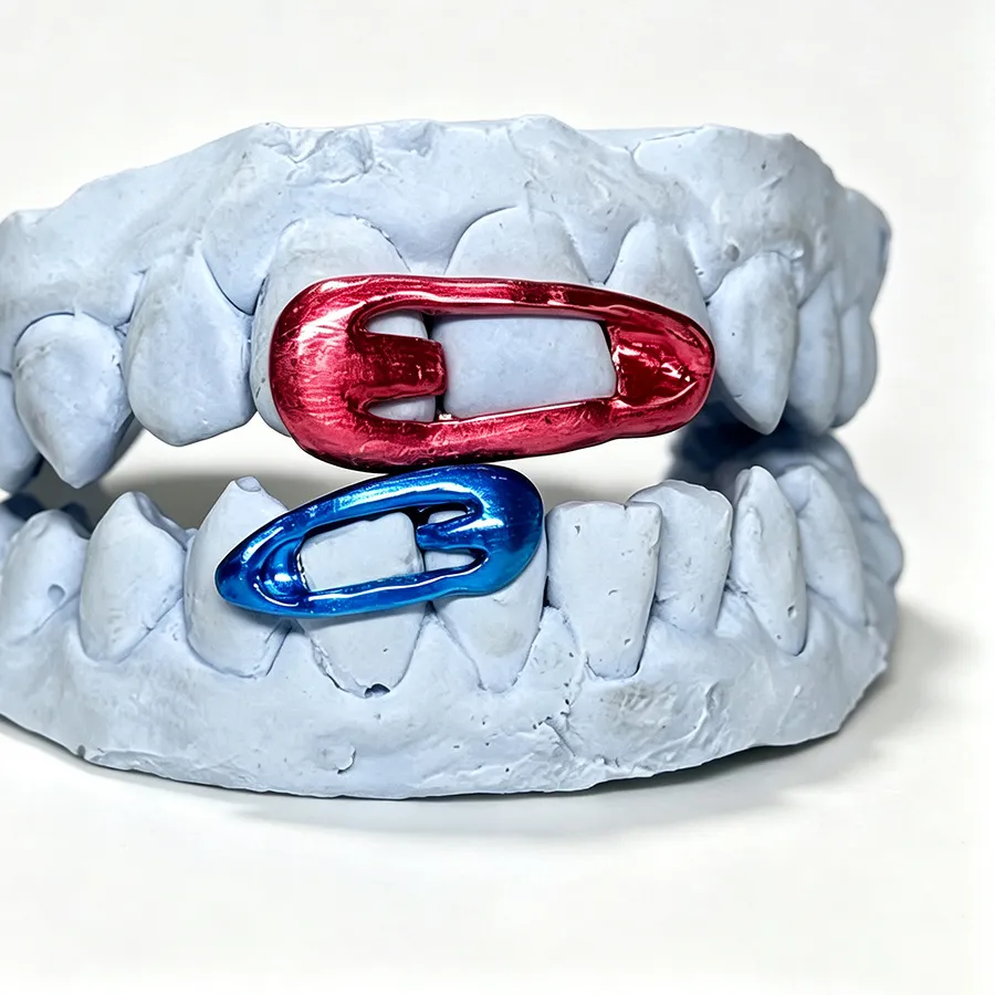 Authentic Safety Pin Teeth Grillz Hip Hop Tooth Caps Unique Color Contrast Hair Clip Grillz Rapper Teeth Jewelry