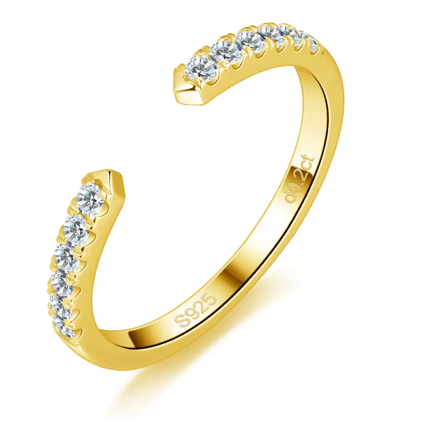 Authentic Eternity's Whisper The Moissanite Open Cuff Ring Of Luminous Devotion