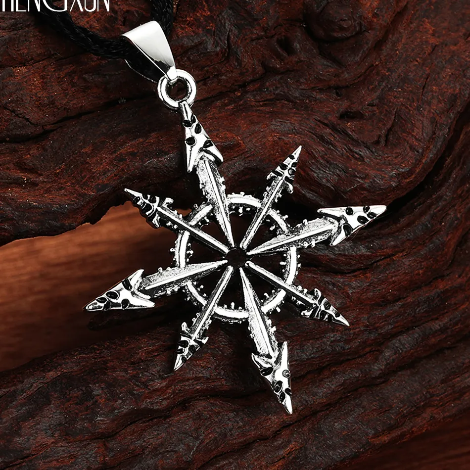 Authentic Wheel Of Chaos Pendant A Kabbalistic Sigil On Black Leather