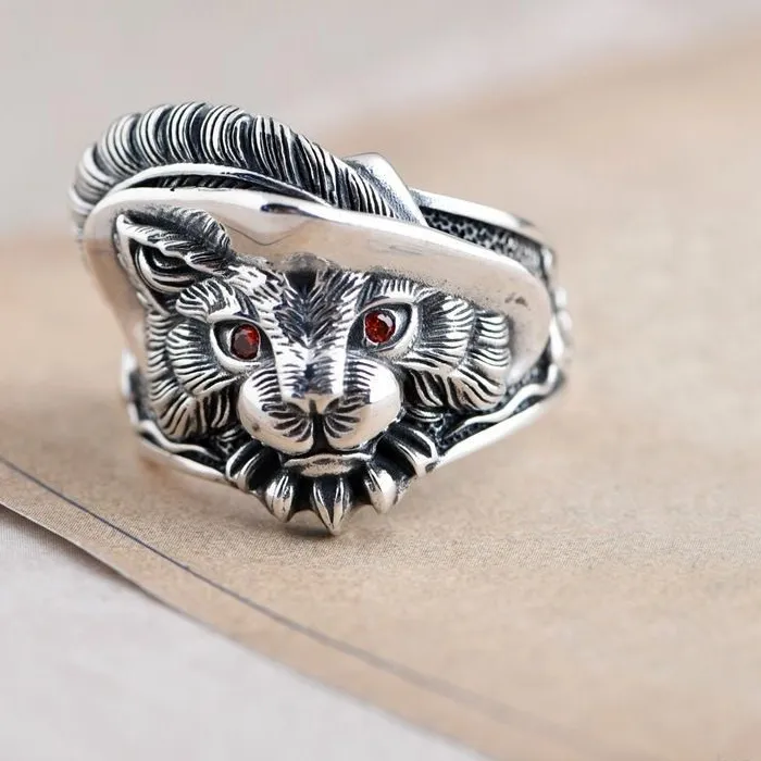 Authentic The Whiskered Wanderer Mystical Cat Ring Of Ancient Thai Silver