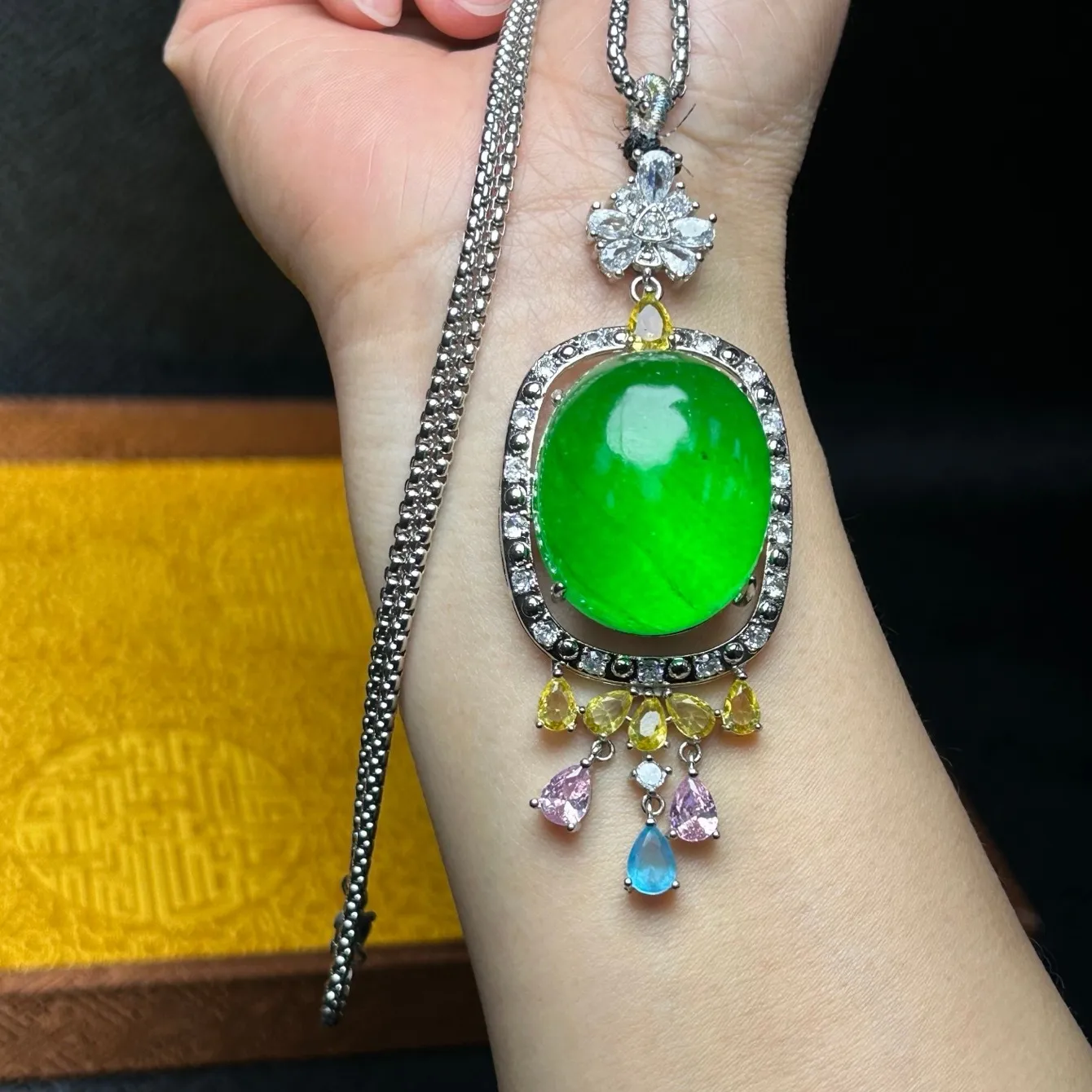 Authentic Real natural high Ice Green Jade Jadeite amulet Pendant&Necklaces