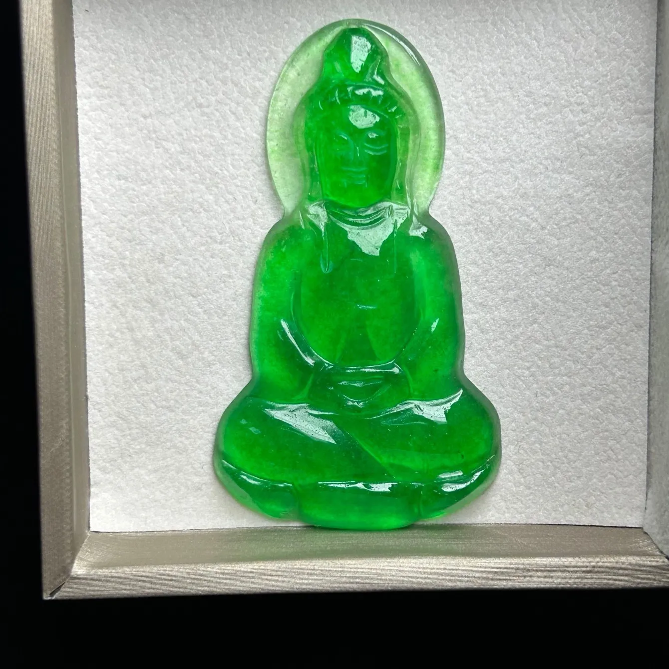 Authentic The Guanyin Radiance: An Ice Jadeite Talisman of Compassion