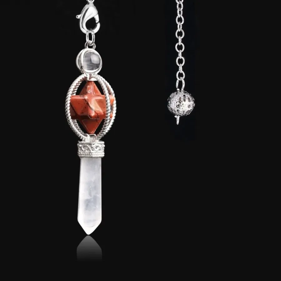 Authentic Merkaba Hexagram Crystal Pendulum Sacred Geometry Dowsing Talisman Of Spiritual Awakening