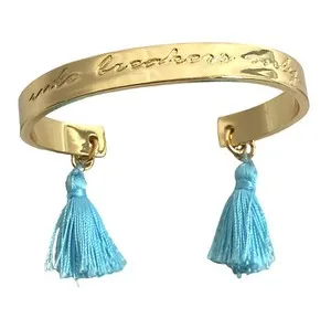Authentic Rule Breaker's Gold Talisman Turquoise Tassel Cuff Of Defiant Grace