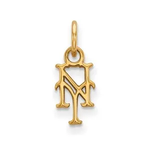 Authentic Mets Mystic Gold- Plated Sterling Silver Pendant- Extra Small Talisman Of Team Spirit