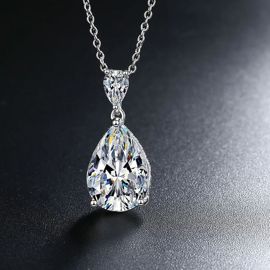 Authentic 925 Sterling Silver Vvs1 Moissanite Necklace Heart Pendant Chain Fine Jewelry For Woman Sparkling Classic