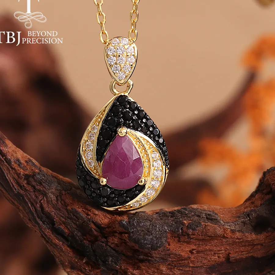 Authentic Pendant Of Ruby & Pearl A Gold- Plated Talisman Of Passion And Purity