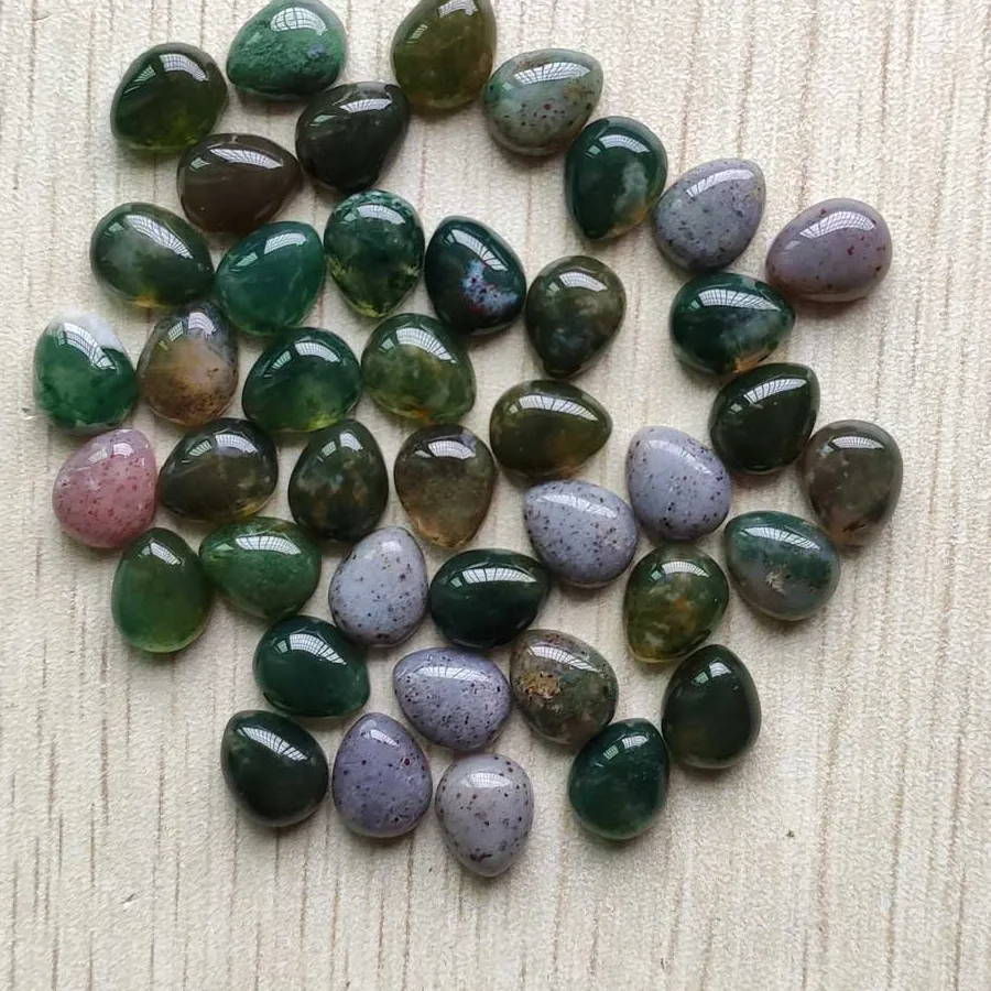 Authentic Veil Of Midnight Natural Indian Onyx Teardrop Cabochons For Sacred Adornment