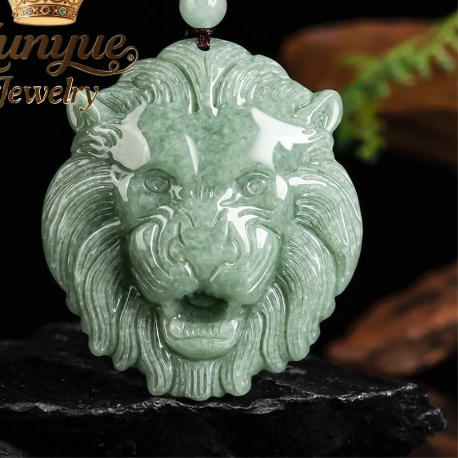Authentic The Sovereign Guardian: Myanmar Jadeite Lion Talisman
