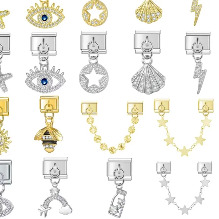 Authentic Gilded Italian Links 9Mm Gold- Plated Talisman Modules For Sacred Diy Adornment