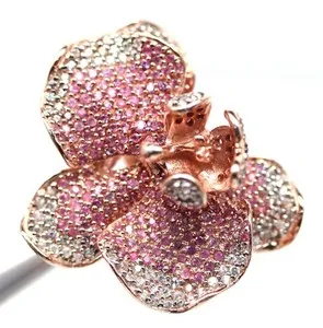 Authentic Rose Gold Lotus Of Compassion Hand- Forged Pink Sapphire Ring