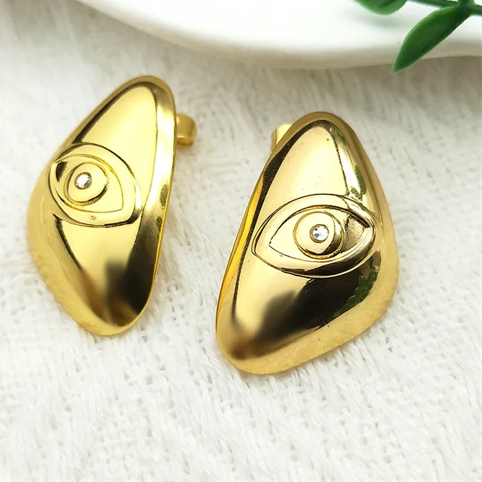 Evil Blue Eye Crystal Earrings Girls Gold Color Turkish Lucky Eye Studs Earring Jewelry Giftszzz1102