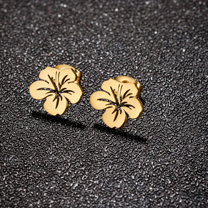 Authentic Lily Whisper Studs Botanical Gold- Plated Earrings Of Grace And Devotion