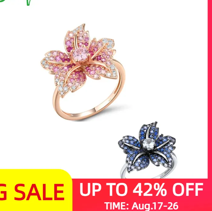 Authentic Azure Moonpetal Lily Ring A Sterling Silver Talisman Of Blooming Spirit