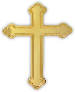 Authentic Sacred Ornate Cross Lapel Pin Gold Plated Talisman Of Faith And Protection