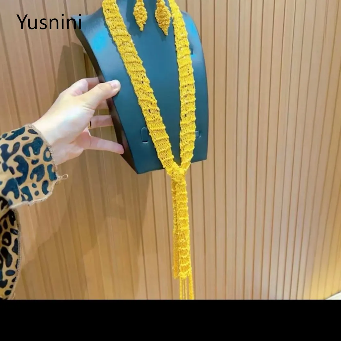 Authentic Fashionable High End Dubai 24K Gold Plated Necklace Earrings Romantic Jewelry 666