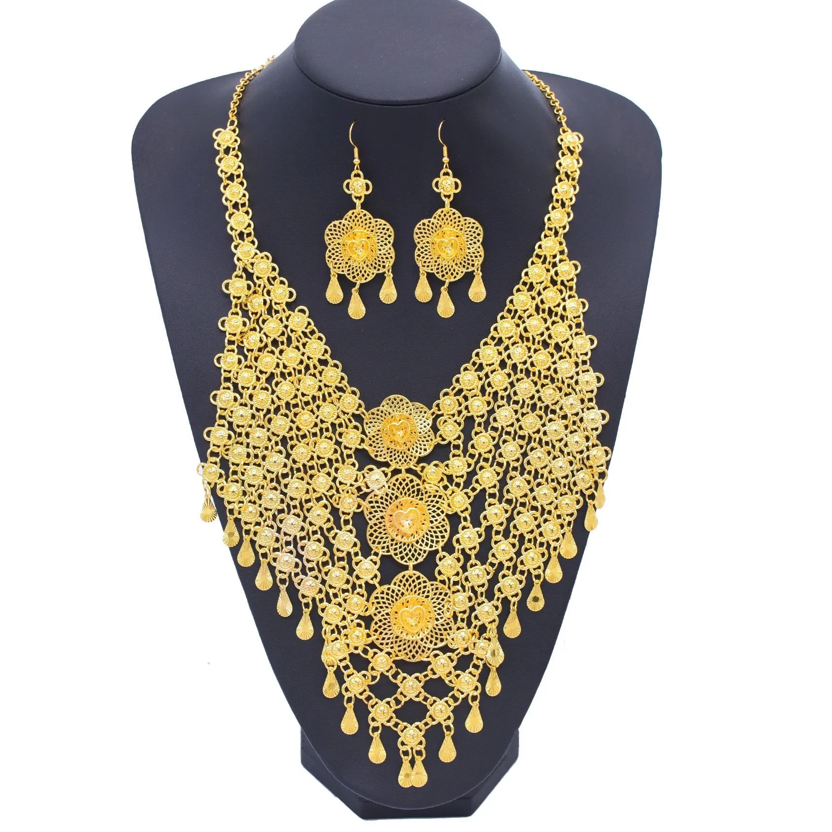 Authentic Celestial Gold Radiance A Sacred Union Of Necklace And Earrings