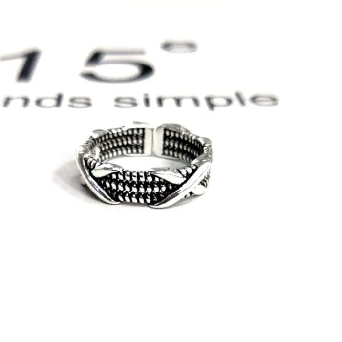 Authentic Double X Initiation Ring- Sterling Silver Twist Open Talisman