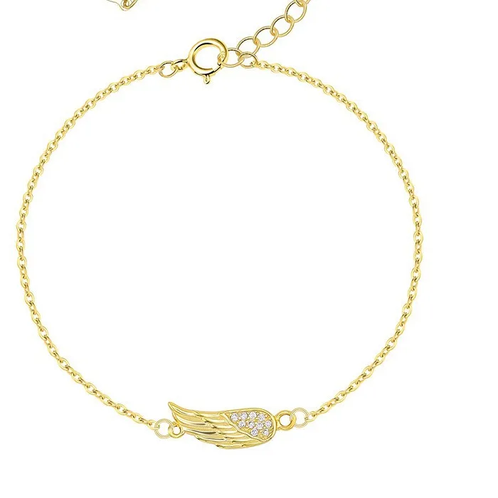 Authentic Angel Wings Bracelets Silver Color Jewelry Thai Silver Personality Exquisite Opening Bangles
