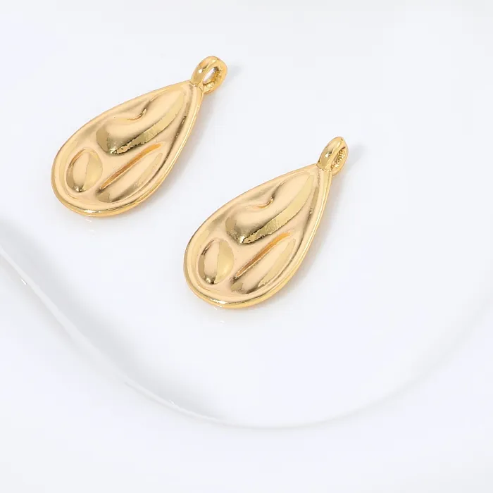Authentic 18K Gold Plated Teardrop Charms,Brass Textured Water Drop Pendants For DIY Necklace Bracelet Earrings Jewelry Making Findings