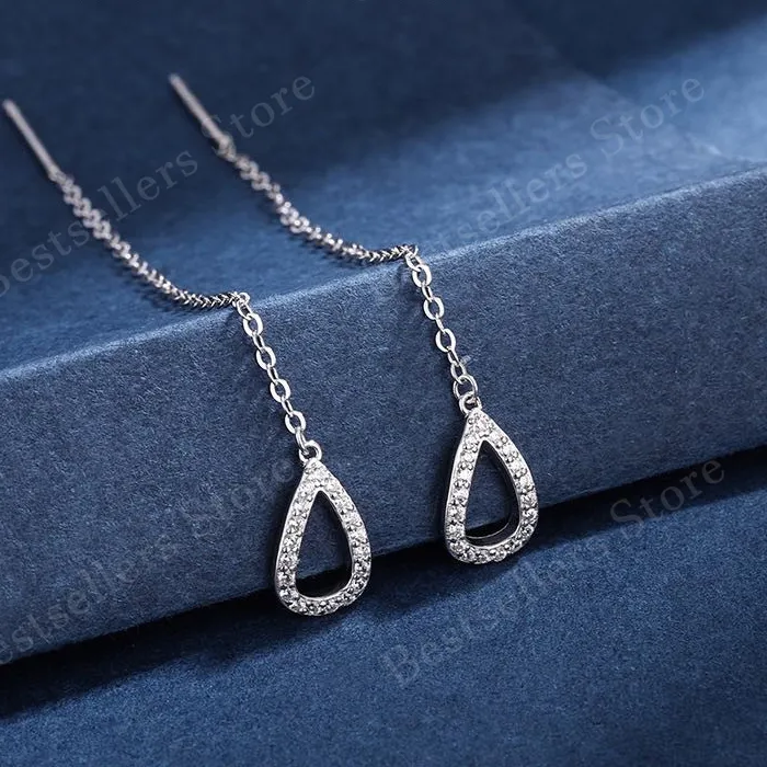 Authentic Tears of the Moon: Celestial Zircon Dangle Earrings - Aura-Infused Gold Plated Amity
