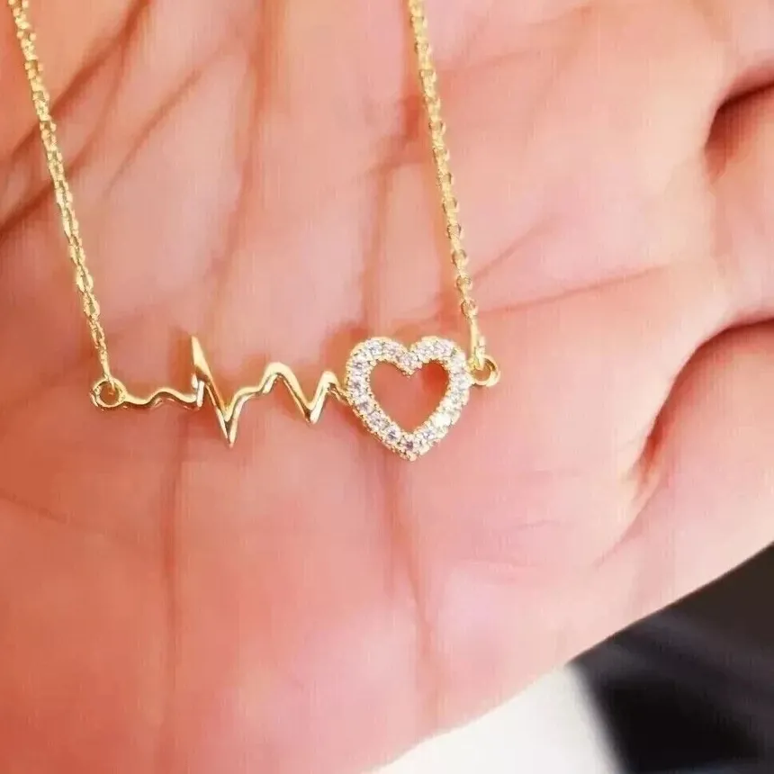 Authentic Heartbeat Of Light A Moissanite Heart Pendant In 14K Yellow Gold