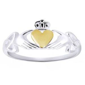 Authentic The Eternal Bond Claddagh 14K Two-Tone Gold Plated Engagement Ring