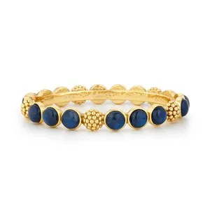 Authentic The Gilded Aurora: Yellow Gold Plated Labradorite Berry Hinged Bangle