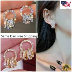 Authentic Celestial Teardrop Of Light Gold- Plated Mystic Drop Earrings