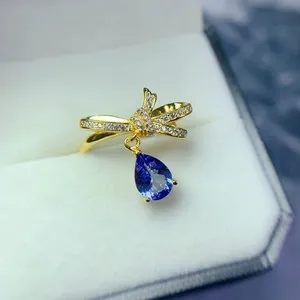 Authentic Bow Of The Twilight Heiress Tanzanite And Gilded Moonlight Ring