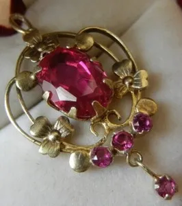 Authentic Crimson Flame Soul Amulet Handcrafted Gold- Plated Red Stone Pendant Of Vitality And Protection