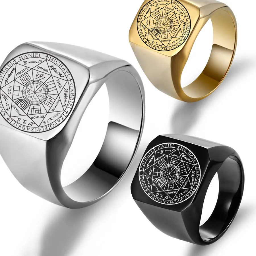 Authentic Seven Archangels Sacred Seal Ring- Kabbalistic Protection Band