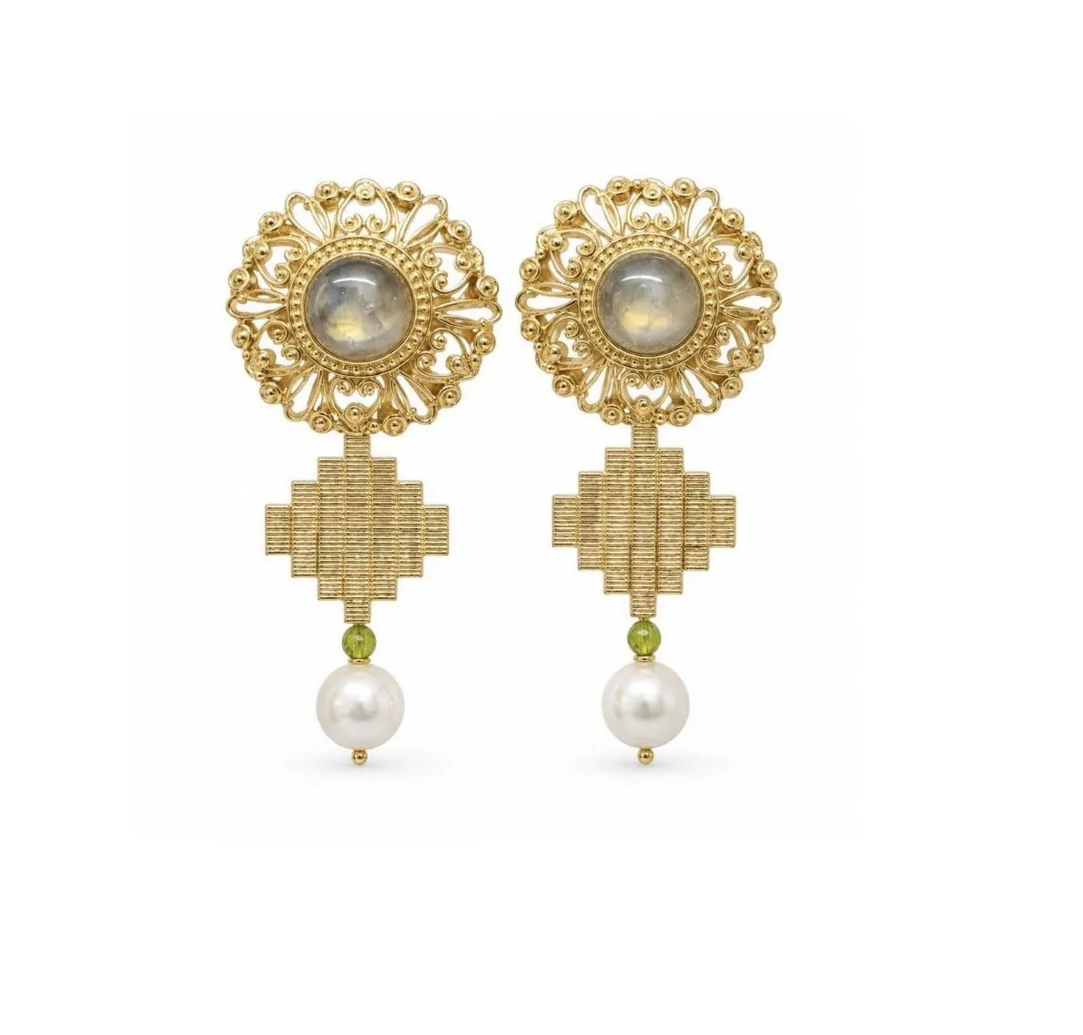 Authentic Linaria's Mystical Harmony: Earrings of Celestial Protection