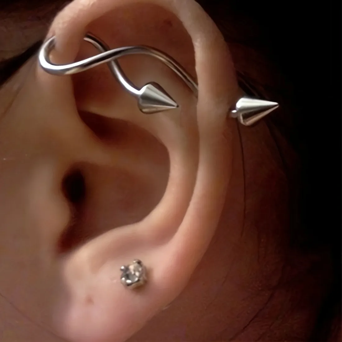 Authentic 1Pc 16G Industrial S- Shaped Piercing Earring Stud Punk Style External Thread Ear Bridge Jewelry For Daily