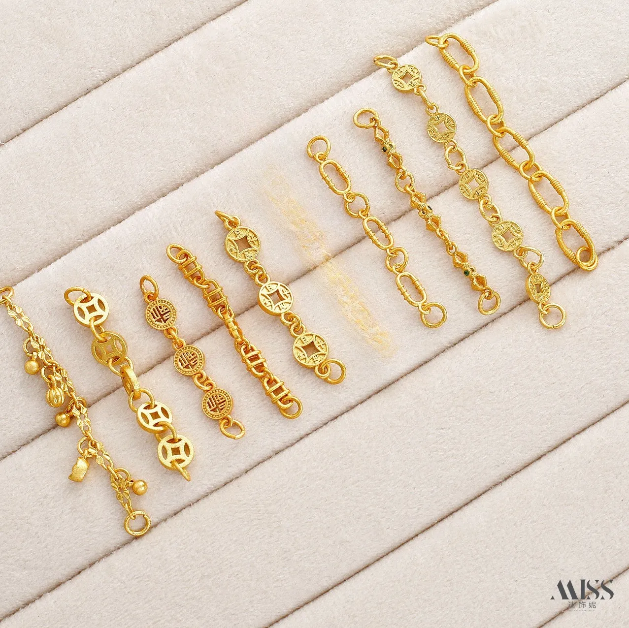 Authentic Sand Gold Plated, Coin, Vajra Pestle Extension Chain, Diy Handmade Bracelet Necklace Extended Link Accessories