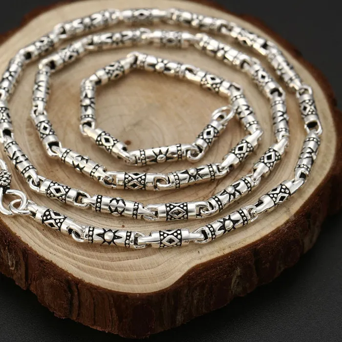 Authentic Solar Radiance Talisman Sacred Sunburst Barrel Bead Silver Necklace Of Ancient Protection