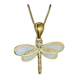Authentic Boutique Cream Glitzy Dragonfly 14k Gold Plated Women’s Necklace ❄️