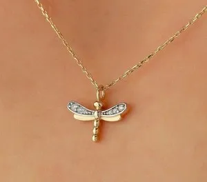 Authentic The Gilded Dragonfly - 0.5Ct Simulated Diamond Transformation Talisman in 14K Yellow Gold