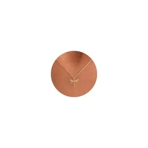 Authentic Dragonfly Necklaces for Women - 14K Gold Plated Gold Dragonfly Necklace Simple D