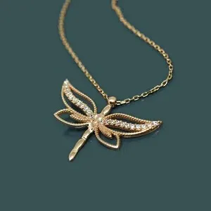 Authentic Dragonfly of Serenity: Rose-Gilded Elegance