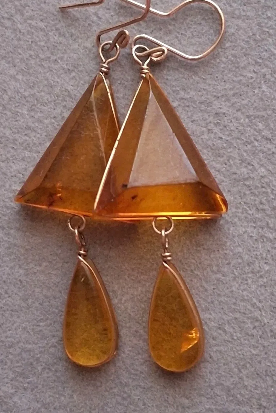 Authentic Whispers of Ancient Light: Amber Dangle Earrings