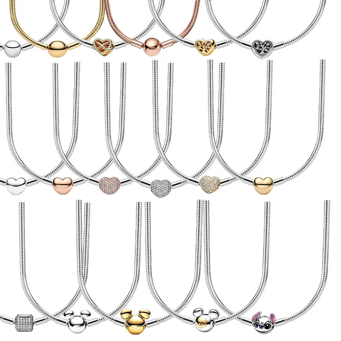 Authentic Serpentine Chain Of Eternal Devotion Gold And Rose Gold Plated Snake Bone Necklace