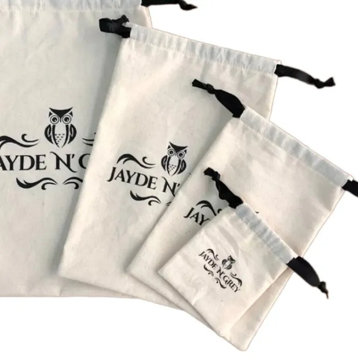 Authentic Small Jewelry Cotton Pouch 5X7Cm 7X9Cm 11X14Cm Perfume Candle Packaging Dust Sack Eyelashes Makeup Drawstring Bags